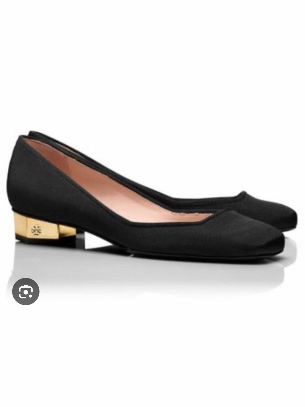 Tory Burch Regina Square-Toe Pump Black Heels US 8